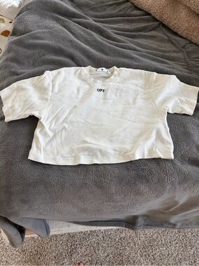 Off-White White Cropped Sweatshirt with 'OFF' Logo